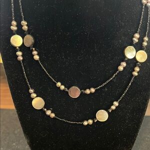 Lia Sophia Elegant Pearl and Shell Necklace